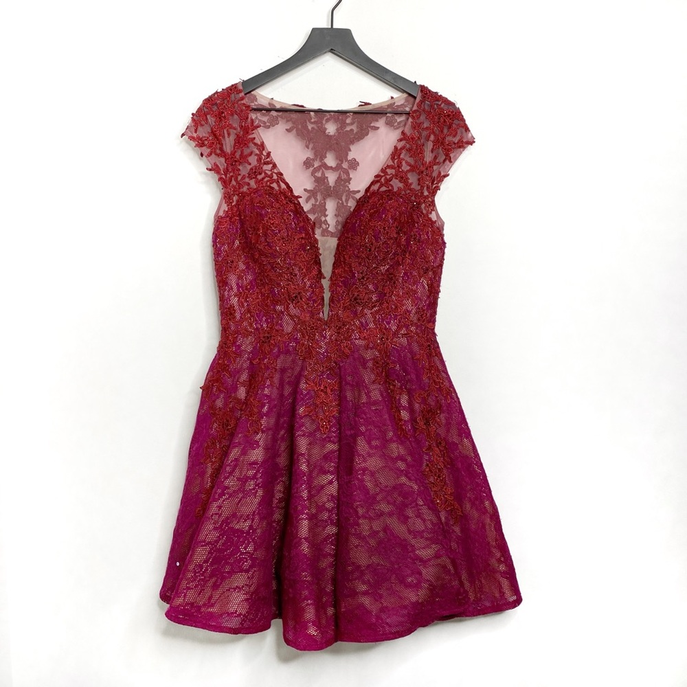 Envious Couture Prom by Karishma Beaded Lace Illusion Dress